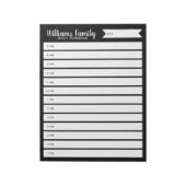 Bloc-note Planification quotidienne de la famille personnali (Tourné)