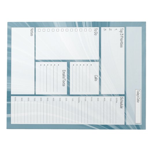 Bloc-note Planification quotidienne de la vague turquoise (Devant)