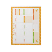 Bloc-note Planner Hebdomadaire à Points de Fleurs Lundi de D (Tourné)