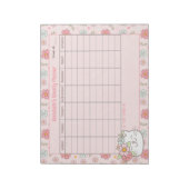 Bloc-note Planner hebdomadaire Cute Chat Rose Nom Floral Tea (Tourné)