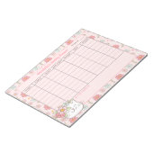 Bloc-note Planner hebdomadaire Cute Chat Rose Nom Floral Tea (Incliné)