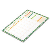 Bloc-note Planner Mensuel de Printemps Daisies & Vigne Début (Incliné)