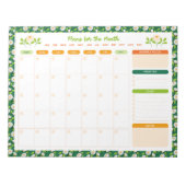 Bloc-note Planner Mensuel de Printemps Daisies & Vigne Début (Devant)
