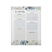 Bloc-note Planner quotidien Bleu Bleu floral (Tourné)