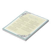 Bloc-note Planneur de menus du jour de tournesol (Tourné)