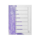 Bloc-note Planneur hebdomadaire de brosses à aquarelle viole (Tourné)