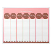 Bloc-note Planneur hebdomadaire du dimanche au samedi (Devant)