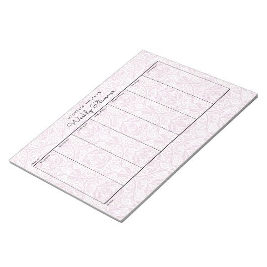 Bloc-note Planneur hebdomadaire simple rose (Incliné)