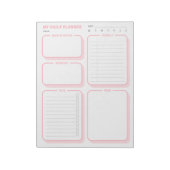 Bloc-note Planneur quotidien simple à blanc non daté personn (Tourné)