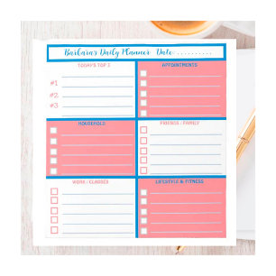 Bloc-note Planneur quotidien Simple Moderne Professionnel