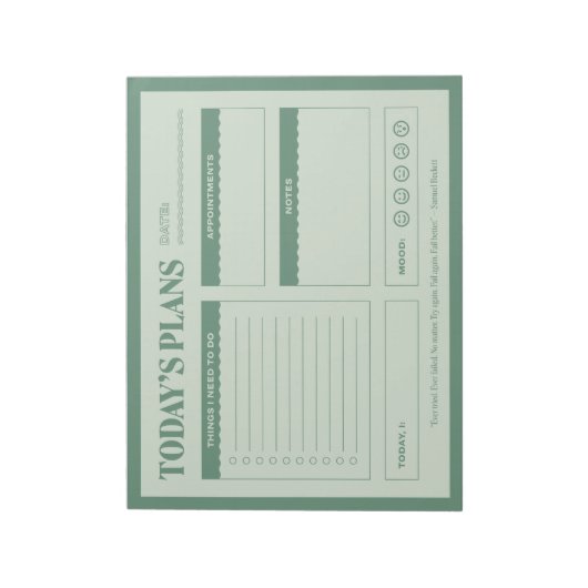 Bloc-note Plans d'aujourd'hui - Un planificateur quotidien (Tourné)