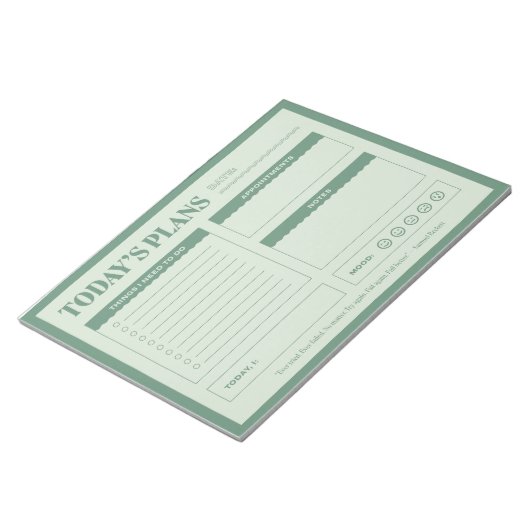 Bloc-note Plans d'aujourd'hui - Un planificateur quotidien (Incliné)
