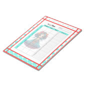 Bloc-note Plans de Repas Crâne de Sucre Roses Rouge Cyan (Incliné)