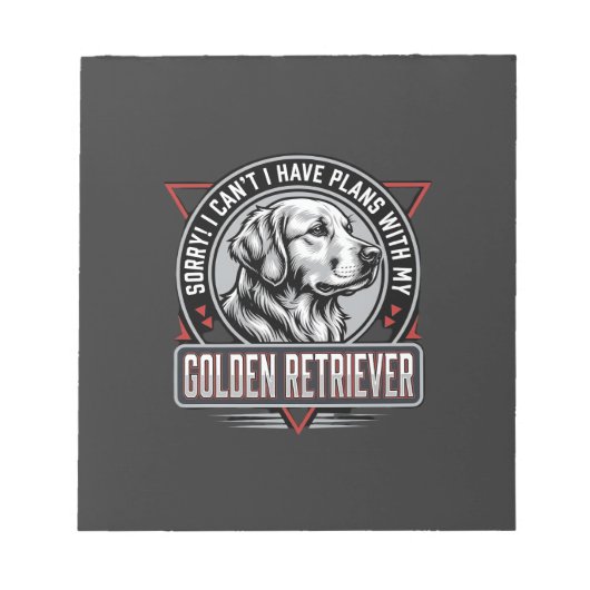 Bloc-note Plans de retriever doré Conception de badge de chi (Devant)
