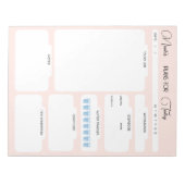 Bloc-note Plans Personnalisés Pour Aujourd'Hui Pink Daily Pl (Devant)