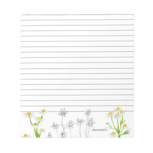 Bloc-note Plante d'aquarelle à herbe chamomile (Devant)