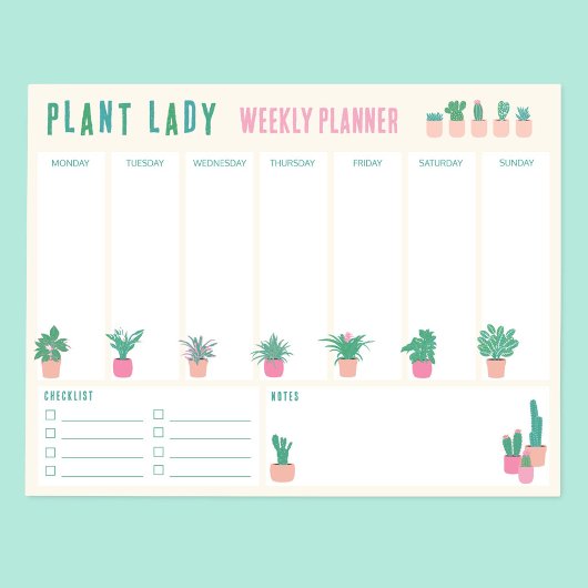 Bloc-note Plante Lady Weekly Planner