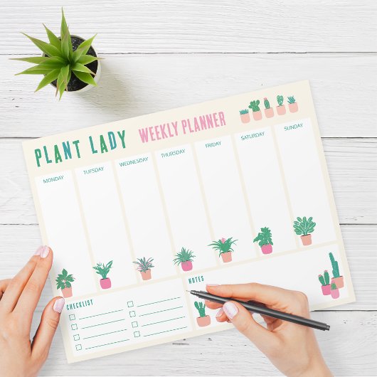 Bloc-note Plante Lady Weekly Planner