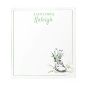 Bloc-note Planteur de chaussures bleu vert pour jardiner (Devant)