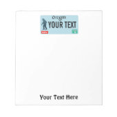Bloc-note Plaque de licence Oregon Sasquatch (Devant)