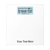 Bloc-note Plaque de licence Washington Sasquatch (Devant)