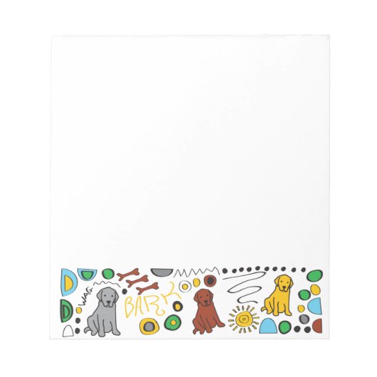 Bloc-note Plaque de note adhésive du Labrador Retriever (Devant)