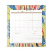 Bloc-note Plaque de planification quotidienne botanique avec (Devant)