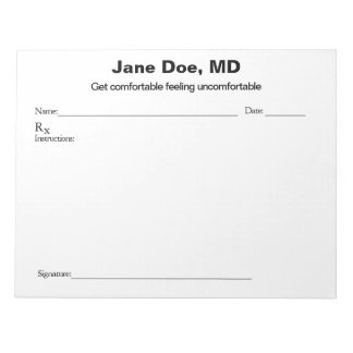Bloc-note Plaque de prescription de plaisanterie