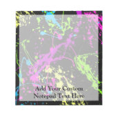 Bloc-note Plaque noire/néon personnalisée (Devant)