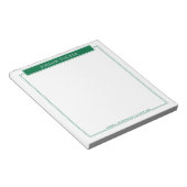 Bloc-note Plaque nominative vert foncé bordure moderne École (Incliné)