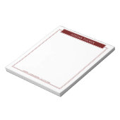 Bloc-note Plaque signalétique moderne bordeaux rouge bordure (Tourné)