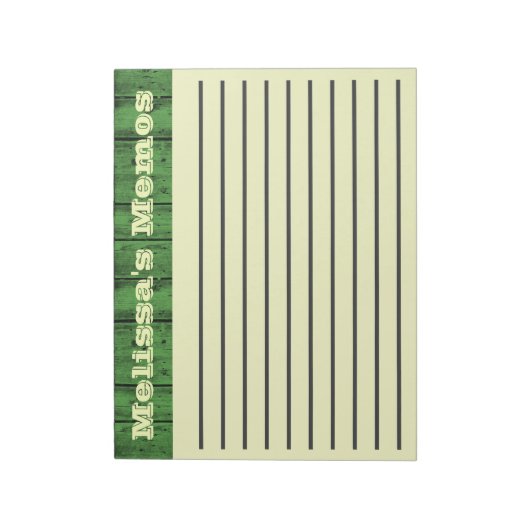 Bloc-note Plaques en bois vert Grand Mémo Pad (Tourné)