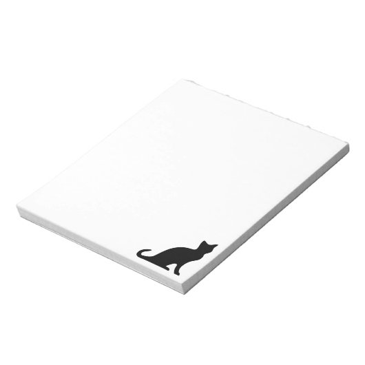 Bloc-note Plaquettes de notes de chat noir | Silhouette du c (Tourné)
