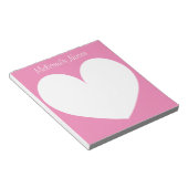 Bloc-note Plaquettes de notes de coeur rose personnalisées (Incliné)