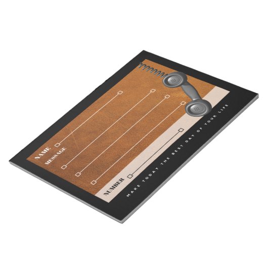 Bloc-note Plaquettes de notes du secrétaire de message télép (Incliné)