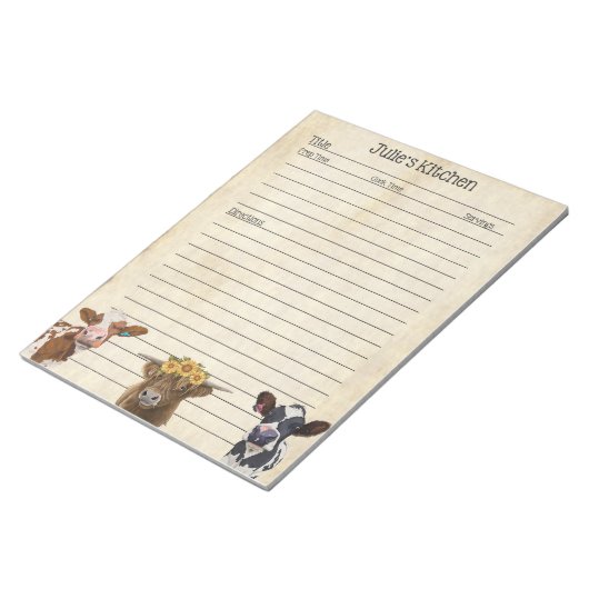 Bloc-note Plat à recettes pour le Lover de vache - Parfait p (Incliné)