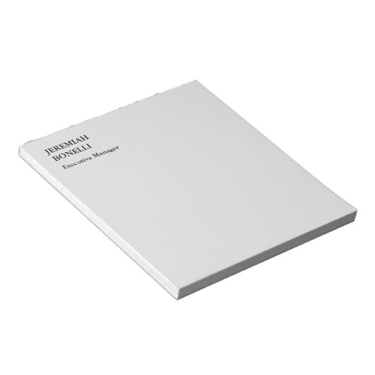 Bloc-note Platine gris minimaliste moderne (Incliné)