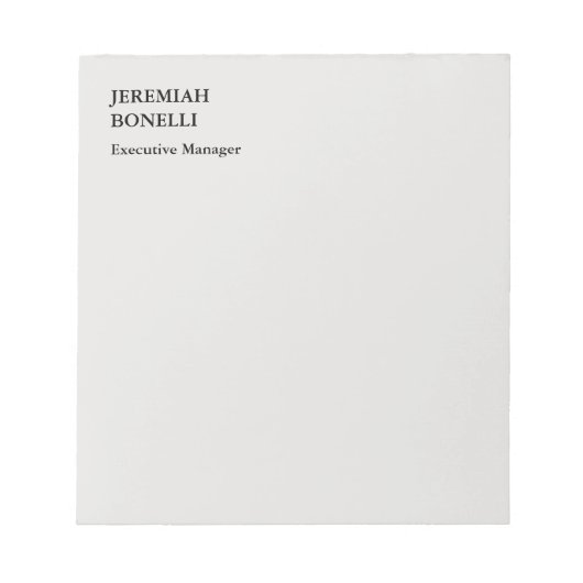 Bloc-note Platine gris minimaliste moderne (Devant)