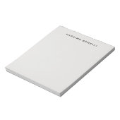 Bloc-note Platinum Grey Minimalist Plain Legible Modern (Tourné)