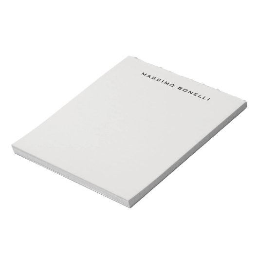 Bloc-note Platinum Grey Minimalist Plain Legible Modern (Tourné)