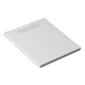 Bloc-note Platinum Grey Minimalist Plain Modern Own Name (Incliné)