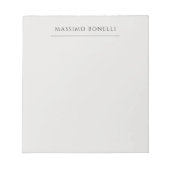 Bloc-note Platinum Grey Minimalist Plain Modern Own Name (Devant)