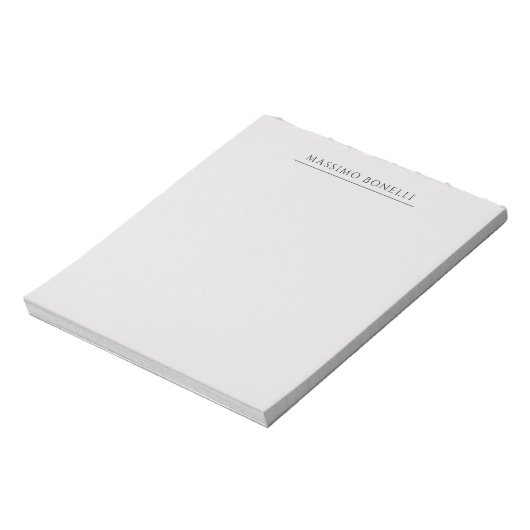Bloc-note Platinum Grey Minimalist Plain Modern Own Name (Tourné)