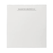 Bloc-note Platinum Grey Minimalist Plain Modern Own Name (Devant)