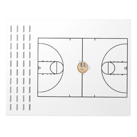 Bloc-note Playbook de basket noir | (Devant)