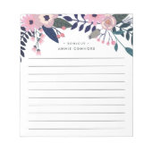 Bloc-note Plomb rose | Floral Personnalisé Linné (Devant)
