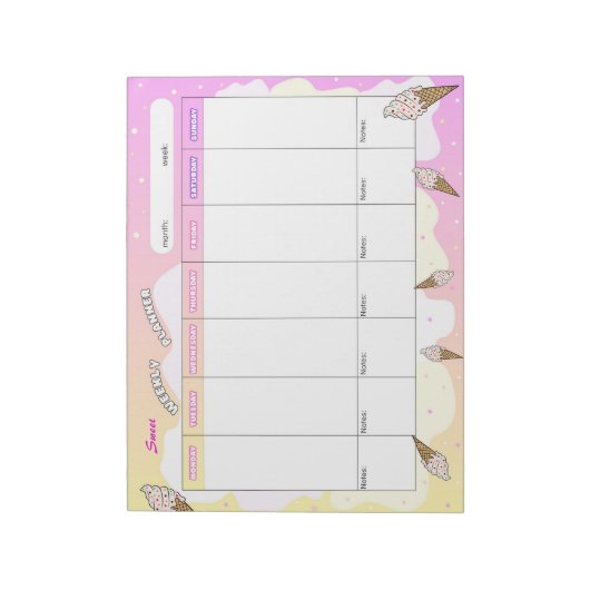 Bloc-note Plongée de crème glacée (Tourné)