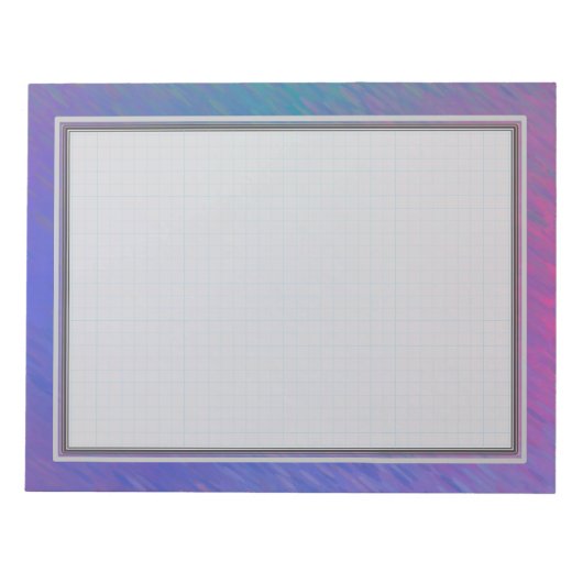 Bloc-note Pluie Plasma Bleu Grille 8,5 x 11 (Devant)