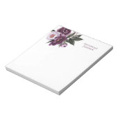 Bloc-note Plum pourpre Pink Peonies Verdure (Tourné)