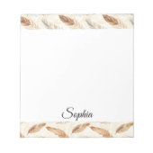 Bloc-note Plumes Brown à la crème chic (Devant)